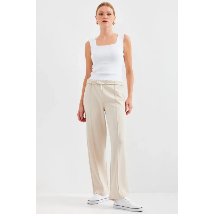 6662 Çımalı Pantolon - Krem