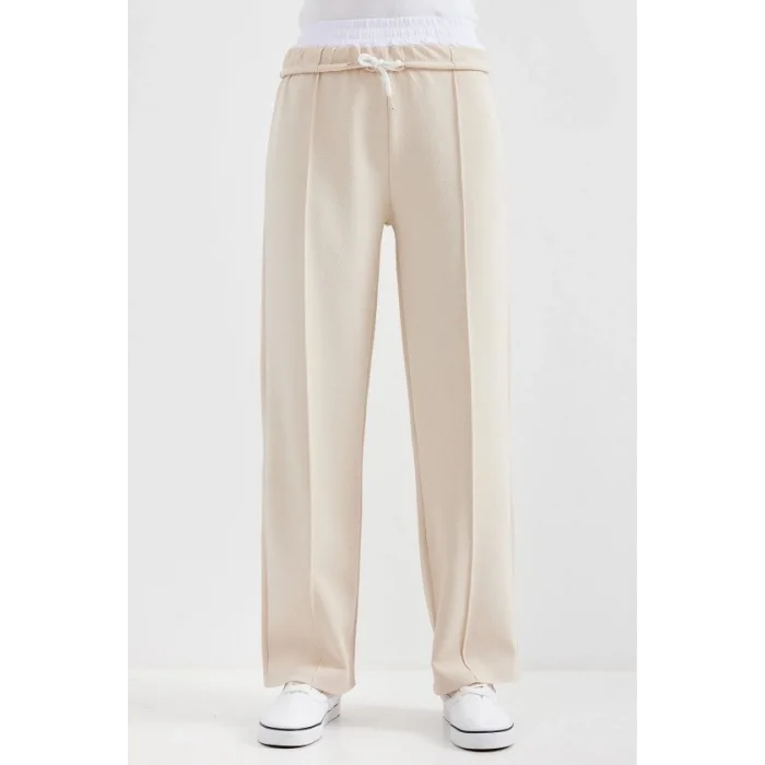 6662 Çımalı Pantolon - Krem