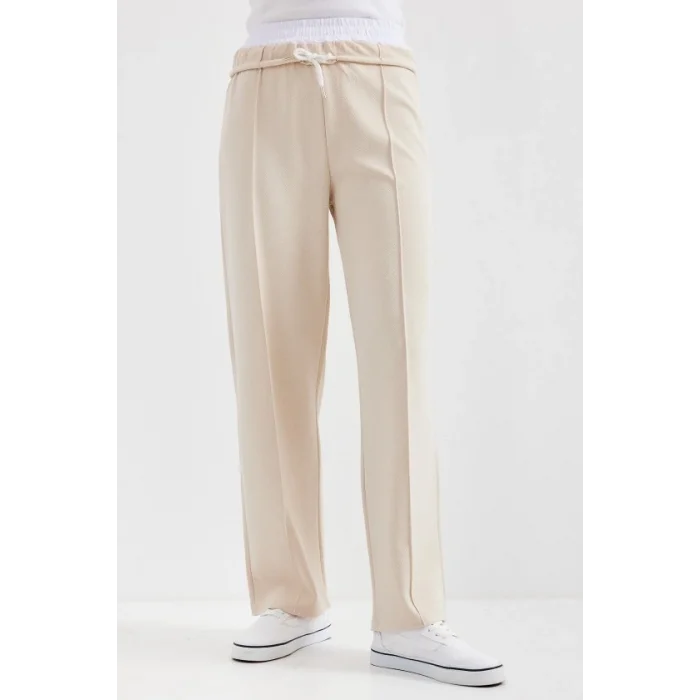 6662 Çımalı Pantolon - Krem