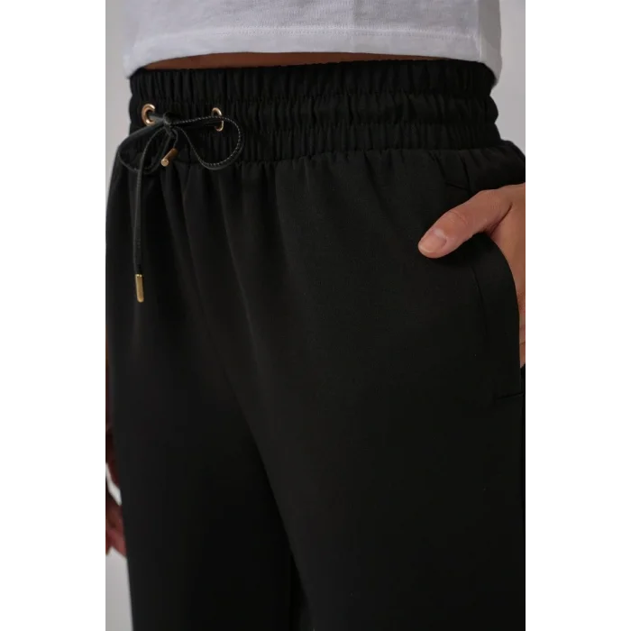 6674 Paçası Lastikli Eşofman Altı - Siyah