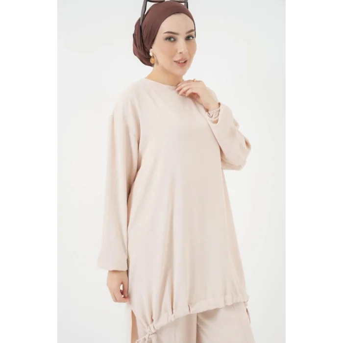 6682 Tunik Pantolon İkili Takım - Krem