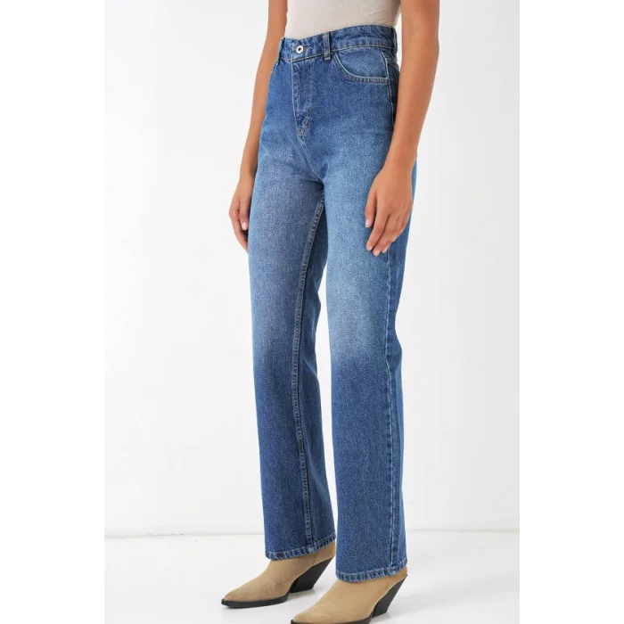 6687 Bol Paça Kot Pantolon - Mavi