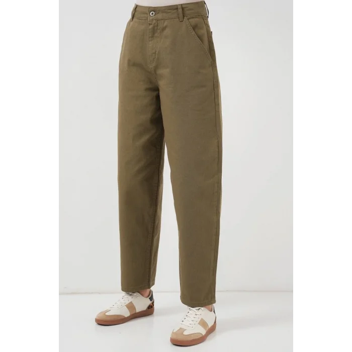 6703 Yüksek Bel Kot Pantolon - Haki