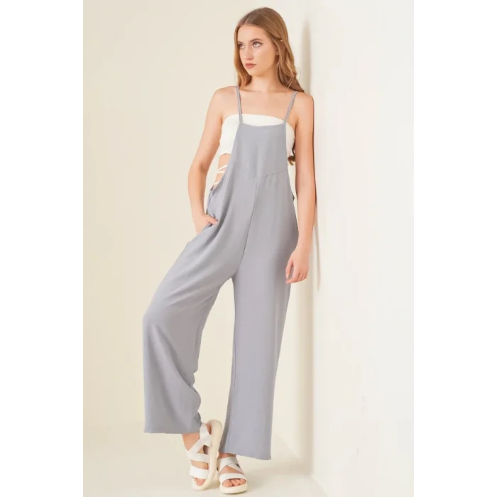 7019 Askılı Bahçivan Tulum - Gri