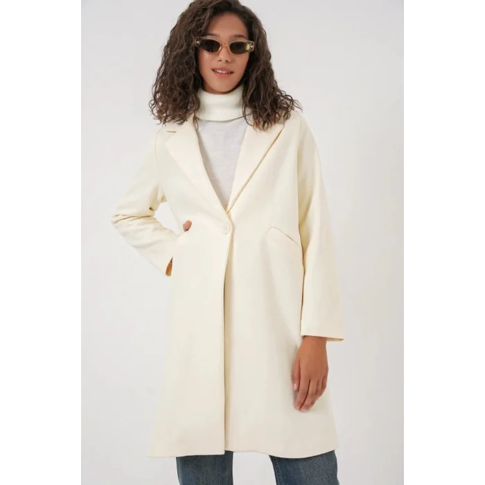 9085 Kaşe Kaban - Krem