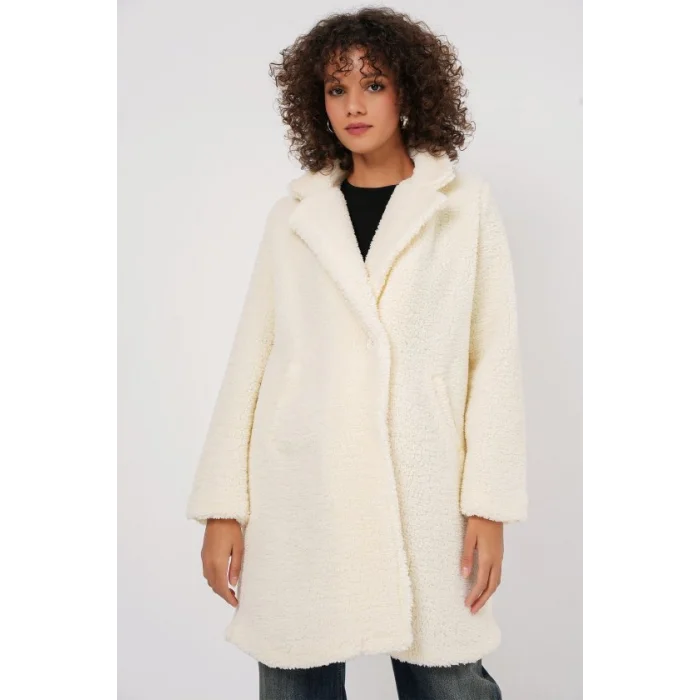 9148 Oversize Peluş Kaban - Ekru