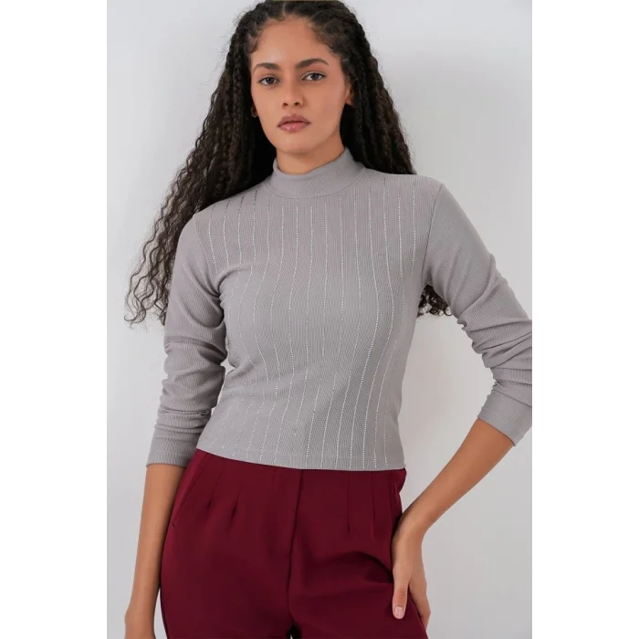 922 Taşlı Body - Gri