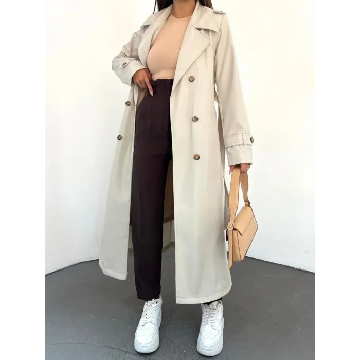 Astarlı Kemerli Trenckot -Taş