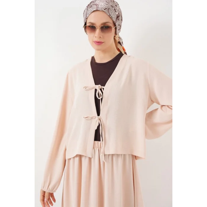 Ayrobin Kimono Etek İkili Takım 8047 - Krem