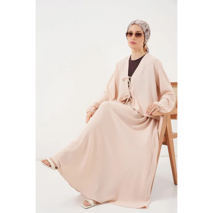 Ayrobin Kimono Etek İkili Takım 8047 - Krem