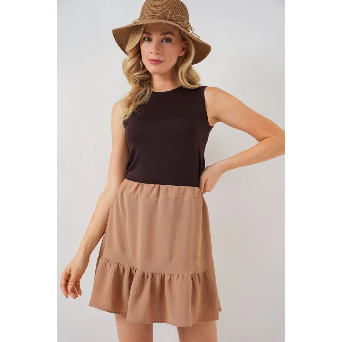 Ayrobin Mini Etek 8054 - Camel