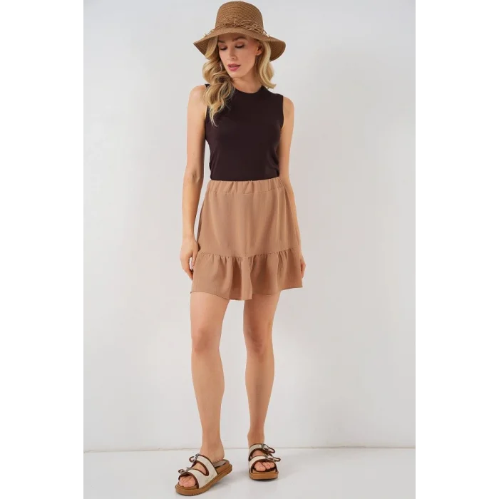 Ayrobin Mini Etek 8054 - Camel