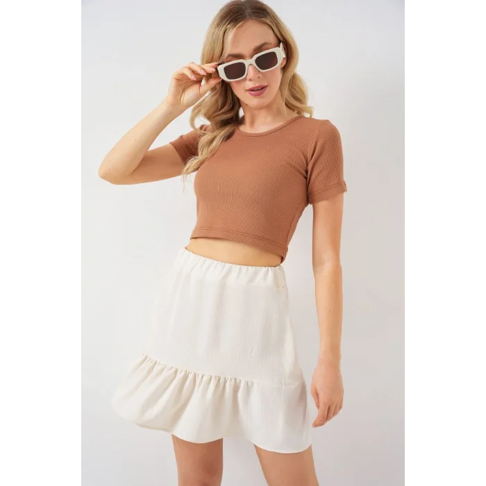 Ayrobin Mini Etek 8054 - Ekru