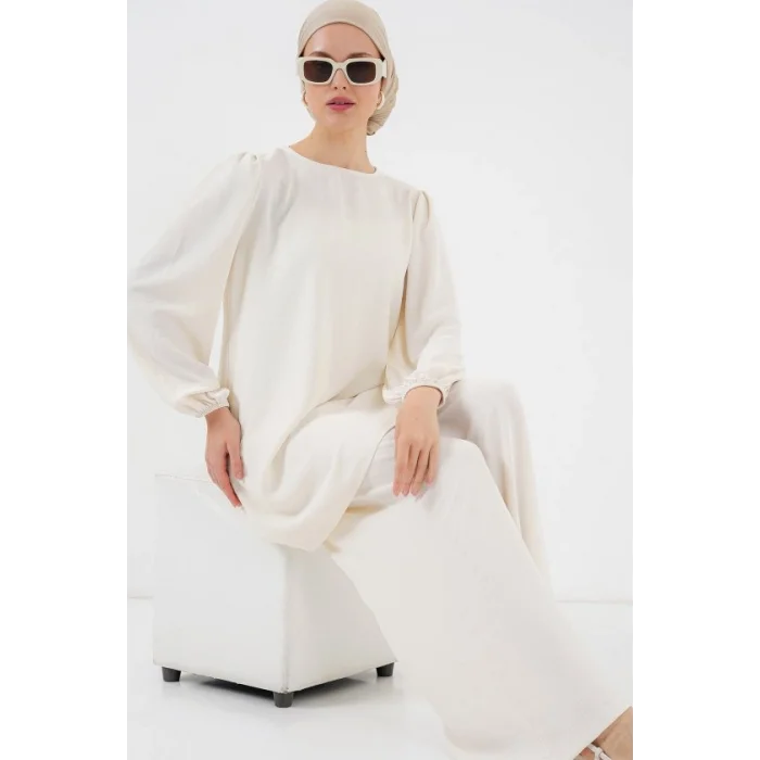 Ayrobin Tunik Pantolon Alt Üst Takım 6712 - Ekru