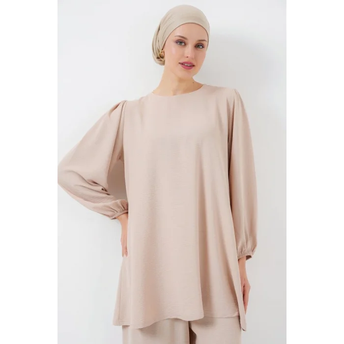 Ayrobin Tunik Pantolon Alt Üst Takım 6712 - Krem