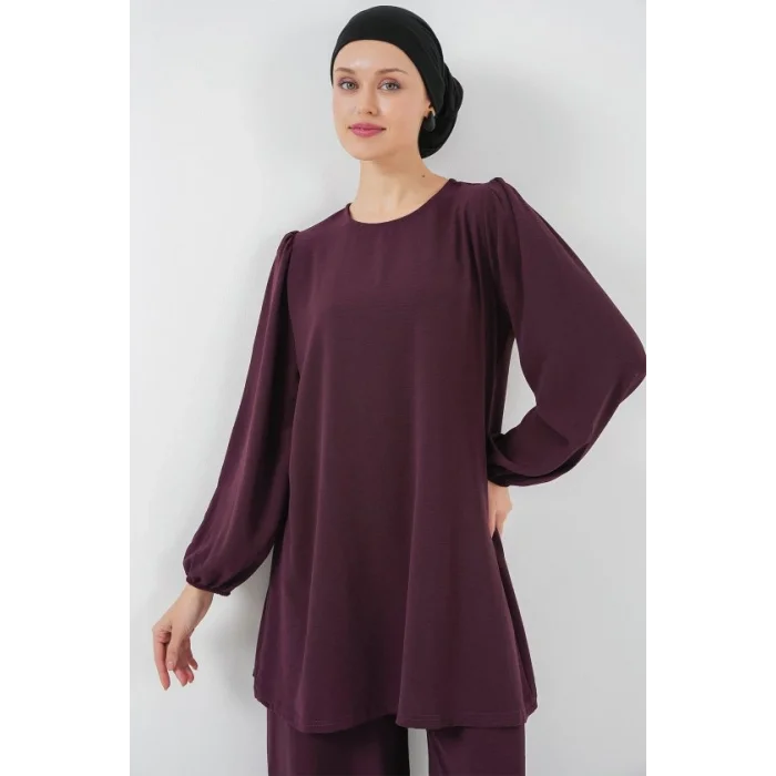 Ayrobin Tunik Pantolon Alt Üst Takım 6712 - Mürdüm