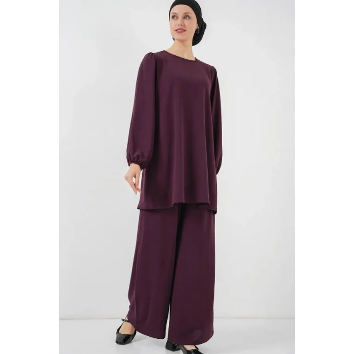 Ayrobin Tunik Pantolon Alt Üst Takım 6712 - Mürdüm