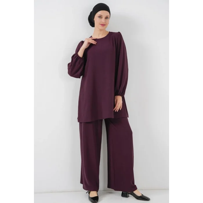 Ayrobin Tunik Pantolon Alt Üst Takım 6712 - Mürdüm
