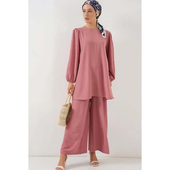 Ayrobin Tunik Pantolon Alt Üst Takım 6712 - Pembe