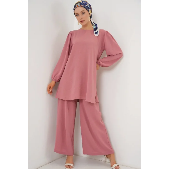Ayrobin Tunik Pantolon Alt Üst Takım 6712 - Pembe