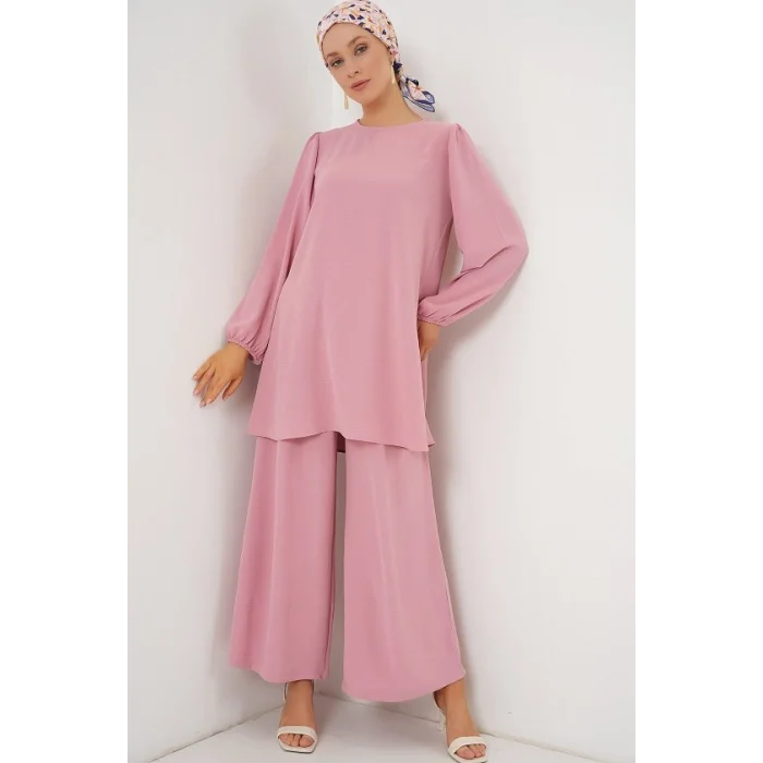 Ayrobin Tunik Pantolon Alt Üst Takım 6712 - Pudra