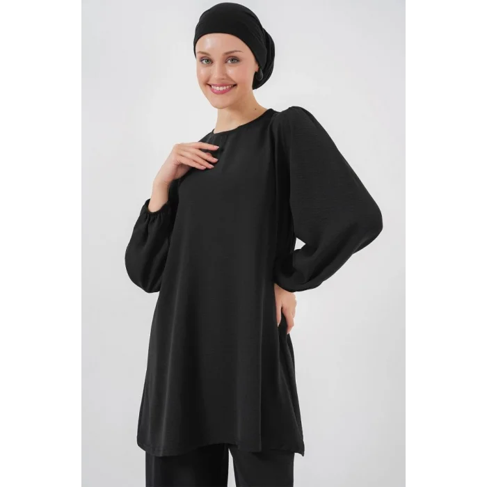 Ayrobin Tunik Pantolon Alt Üst Takım 6712 - Siyah