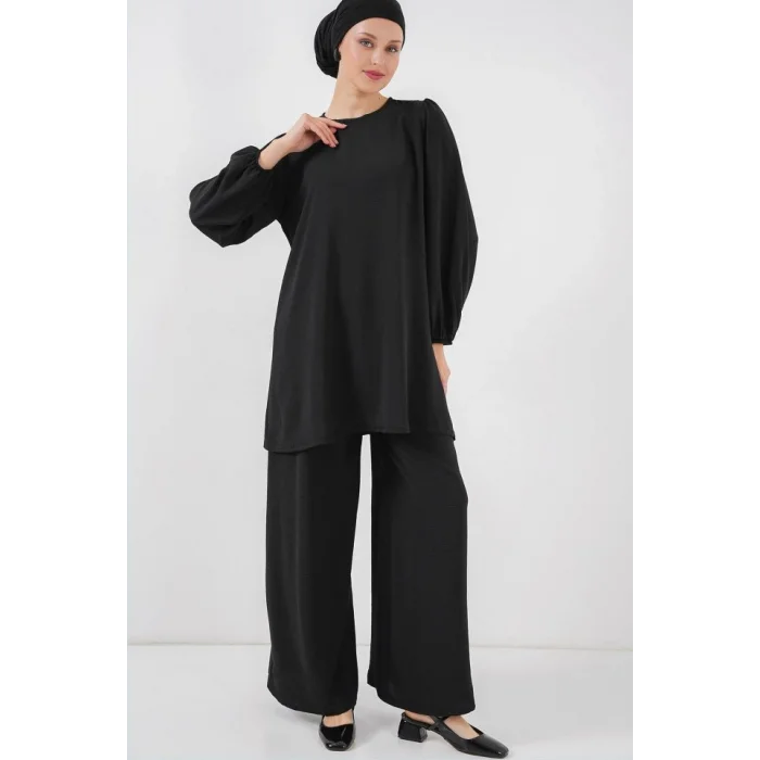 Ayrobin Tunik Pantolon Alt Üst Takım 6712 - Siyah