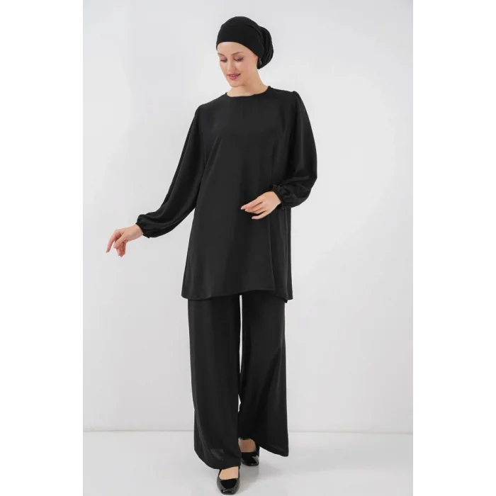 Ayrobin Tunik Pantolon Alt Üst Takım 6712 - Siyah