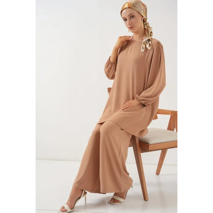 Ayrobin Tunik Pantolon Alt Üst Takım 6712 - Vizon