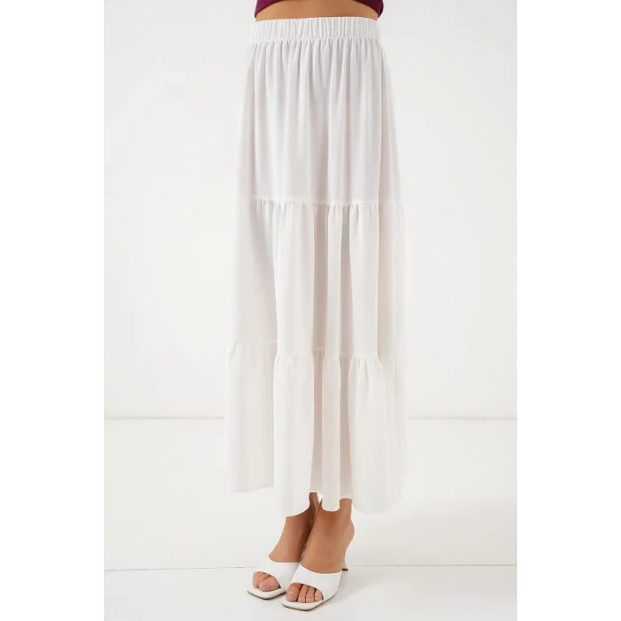Ayrobin Uzun Etek 8048 - Beyaz