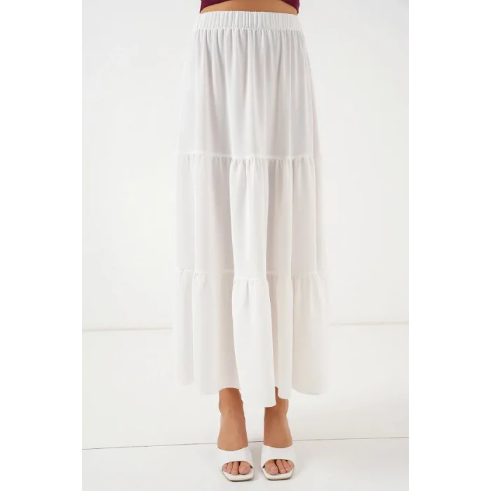 Ayrobin Uzun Etek 8048 - Beyaz