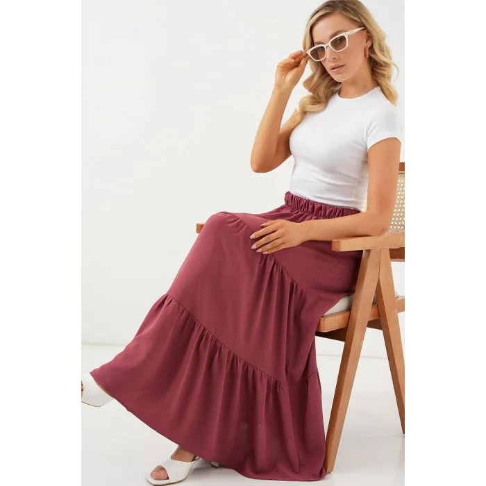 Ayrobin Uzun Etek 8048 - Gül Kurusu