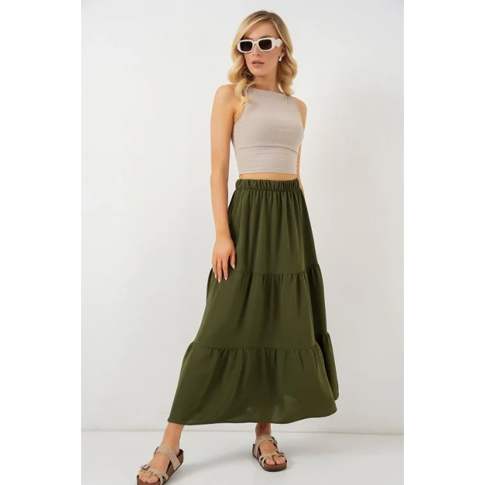 Ayrobin Uzun Etek 8048 - Haki