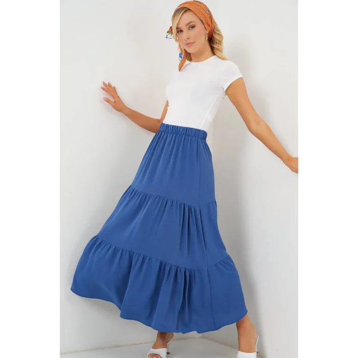 Ayrobin Uzun Etek 8048 - İndigo