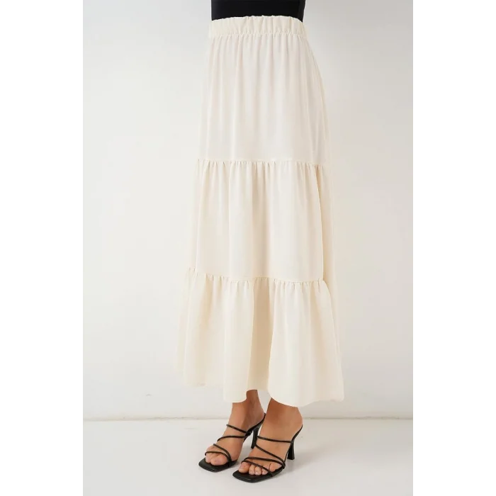 Ayrobin Uzun Etek 8048 - Krem