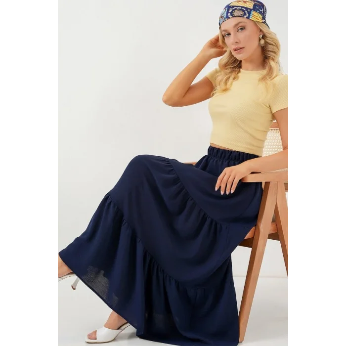 Ayrobin Uzun Etek 8048 - Lacivert