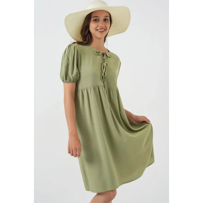 Bağcıklı Midi Elbise 2575 - C. Çağla