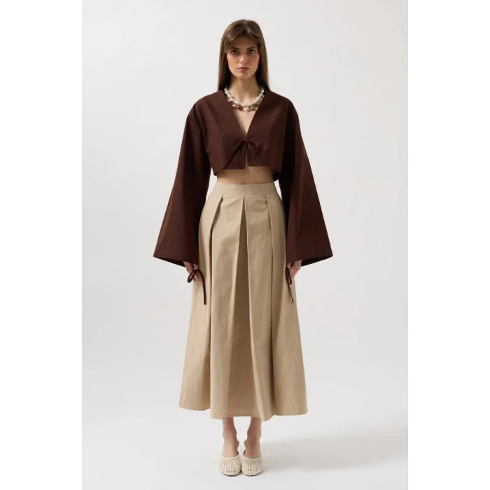 Bağlama Detay Uzun Kol Bluz