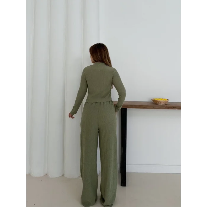 Balıkçı yaka örme takım mint st265865