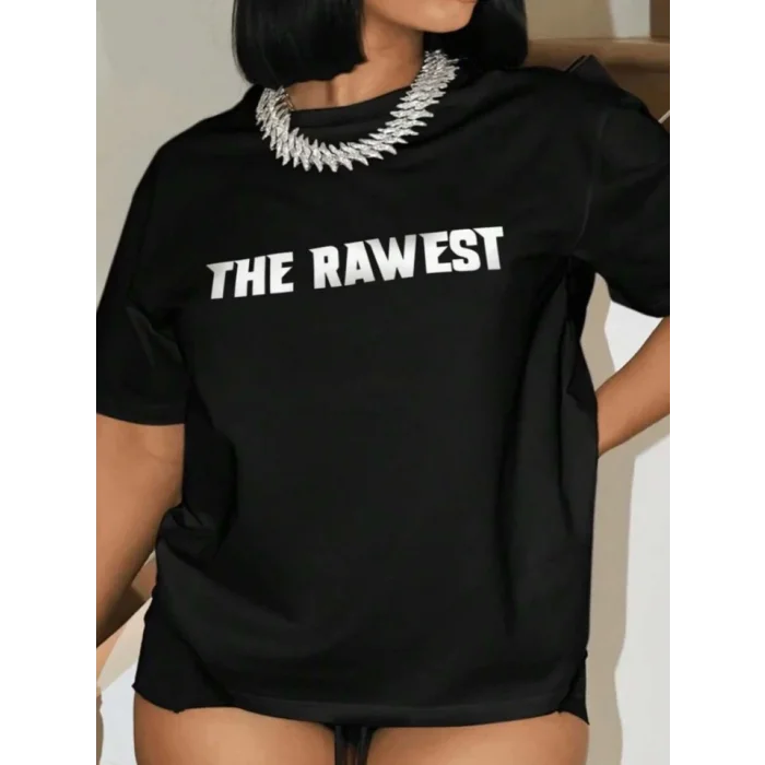 Baskılı Oversize T-shirt - Siyah