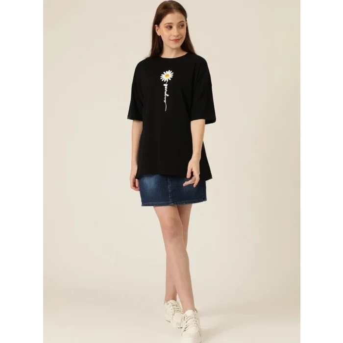 Baskılı T-shirt - Siyah