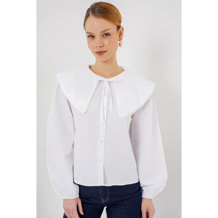 Bebe Yaka Gömlek 20314 - Beyaz