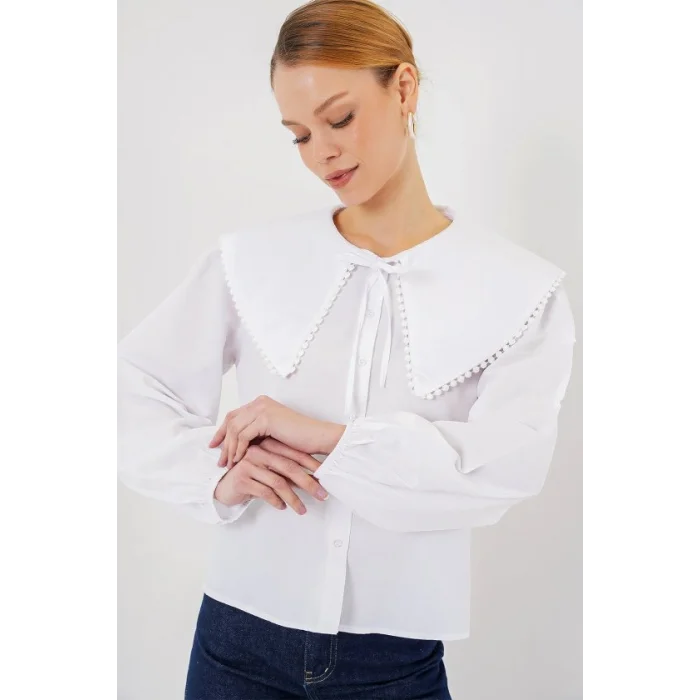 Bebe Yaka Gömlek 20314 - Beyaz