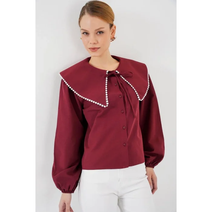 Bebe Yaka Gömlek 20314 - Bordo