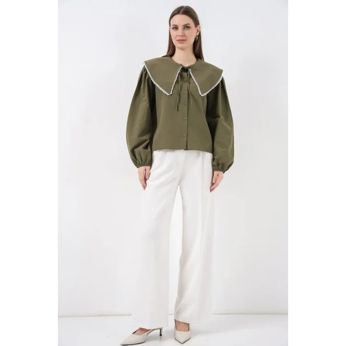 Bebe Yaka Gömlek 20314 - Haki