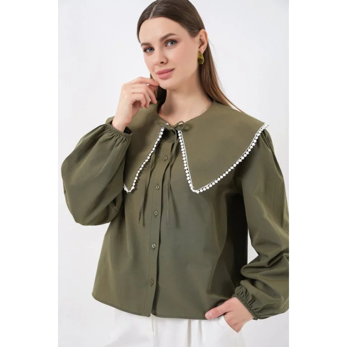 Bebe Yaka Gömlek 20314 - Haki