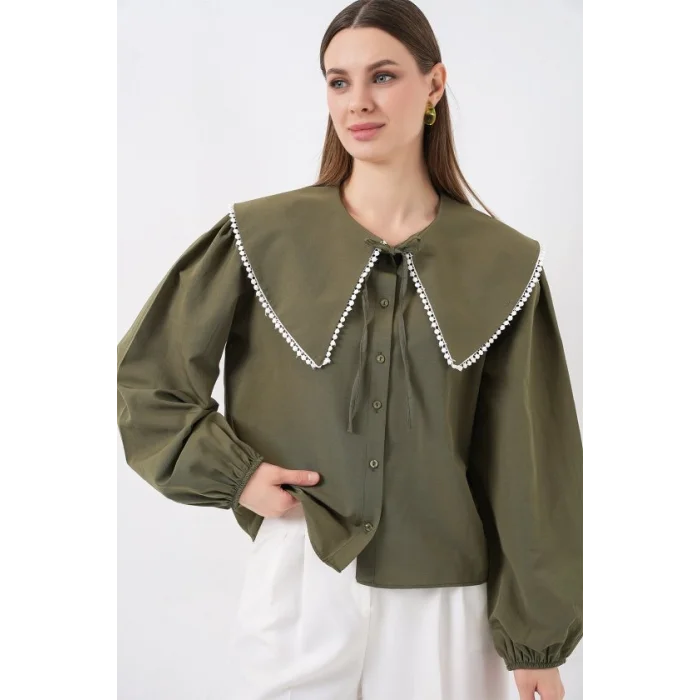 Bebe Yaka Gömlek 20314 - Haki