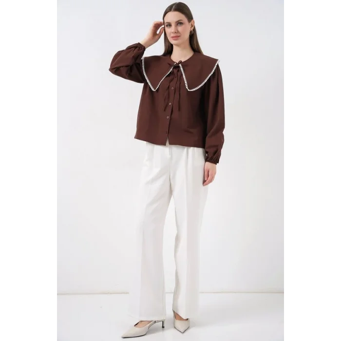 Bebe Yaka Gömlek 20314 - Kahverengi