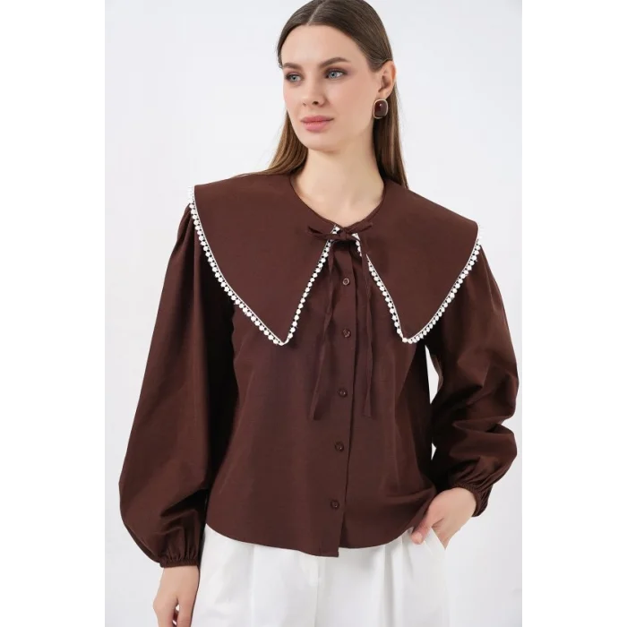 Bebe Yaka Gömlek 20314 - Kahverengi