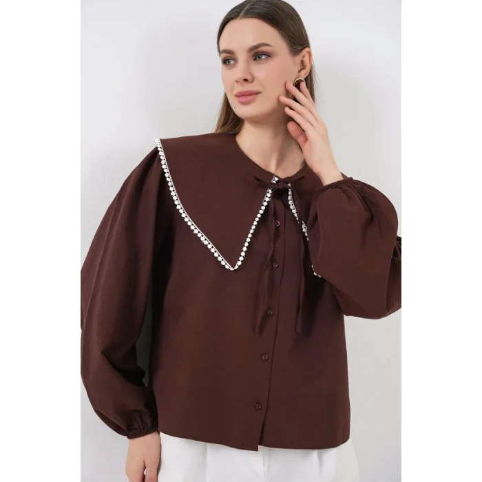 Bebe Yaka Gömlek 20314 - Kahverengi